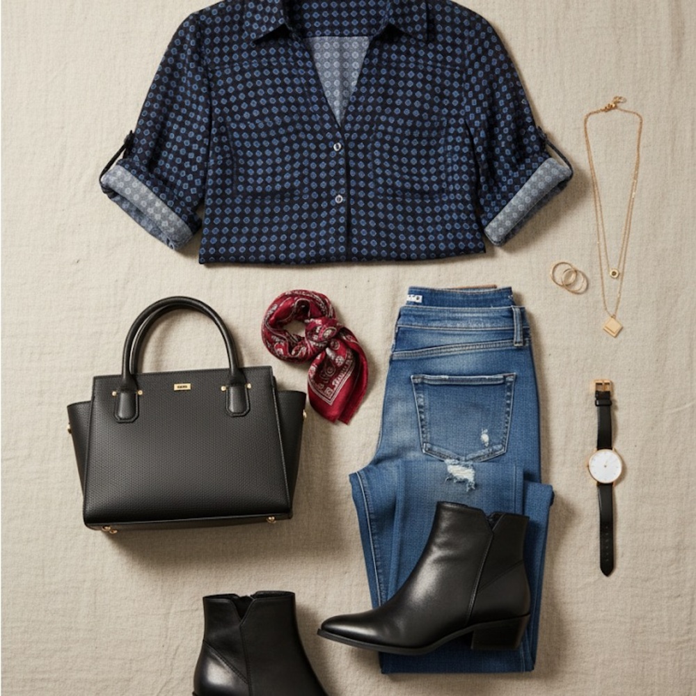 Express The Portofino Shirt Stylish Blue Patterned Shirt